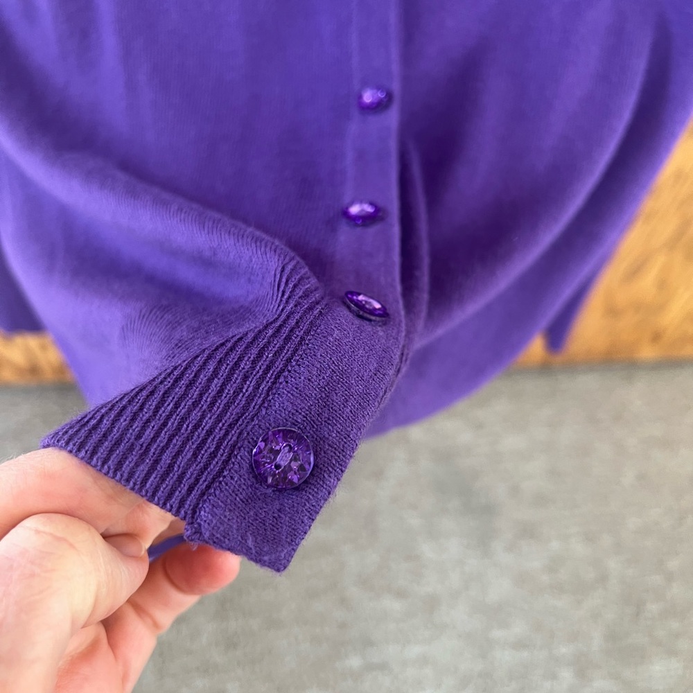 New York & Company sweater purple cardigan size medium - Picture 2 of 3